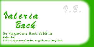 valeria back business card